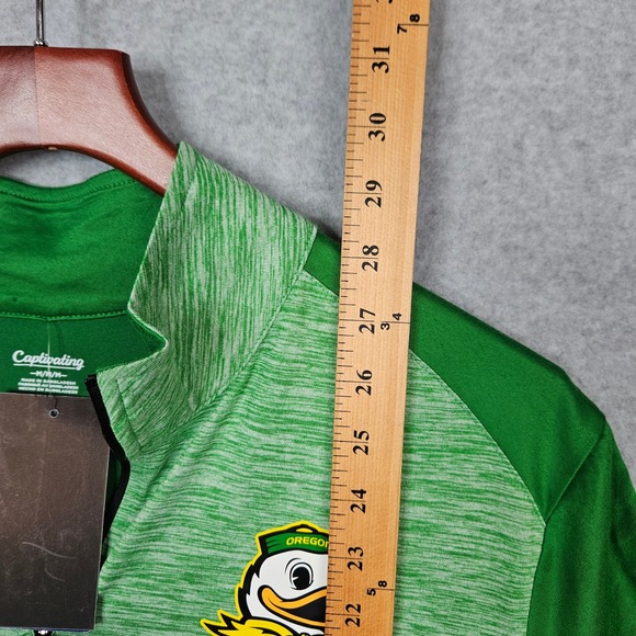 Oregon Ducks Collegiate Long Sleeve 1/4 Zip Pullover Shirt Men's Med Green - Picture 6 of 7